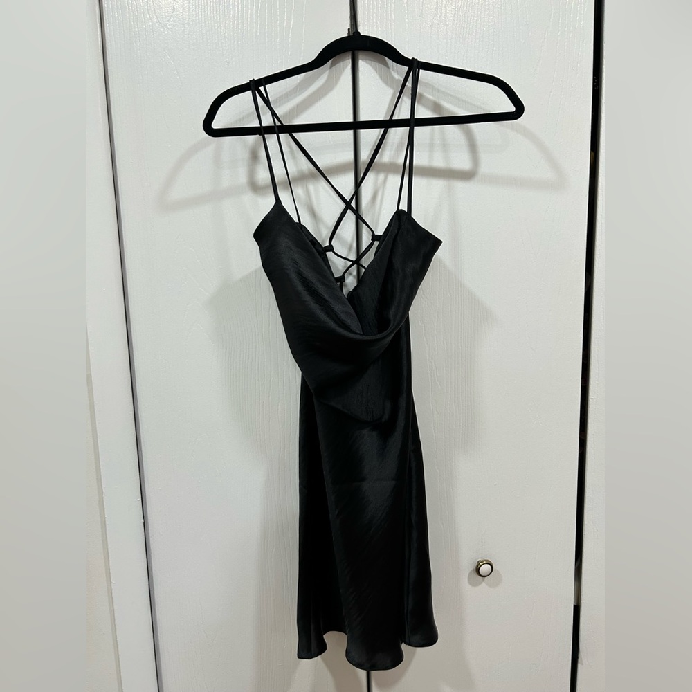 ASOS Black Backless Strappy Dress - Size 6